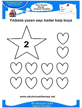 Çocuklar İçin Sayılar Çalışma Sayfaları 
